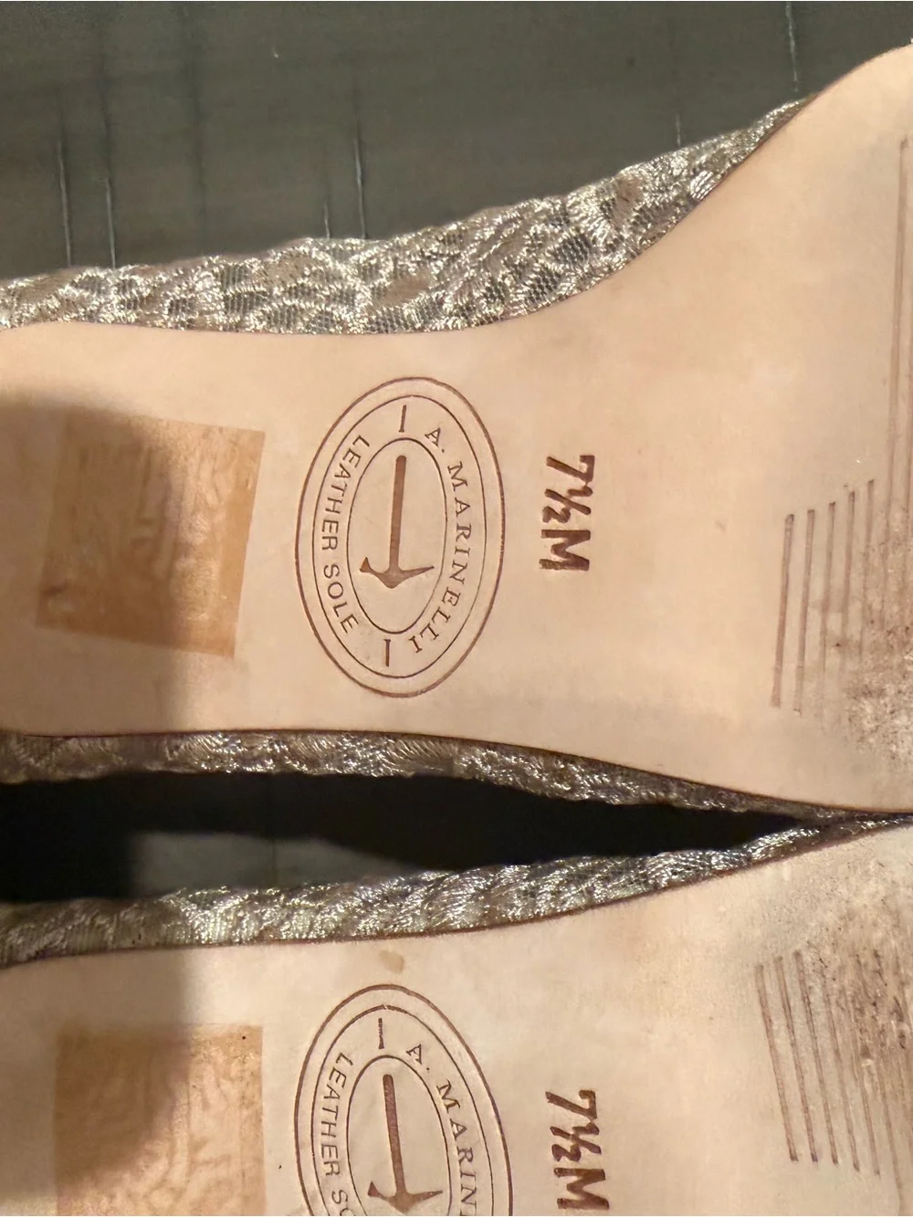 A. Marinelli Women's Lace Pointed Flats in Blush Pink